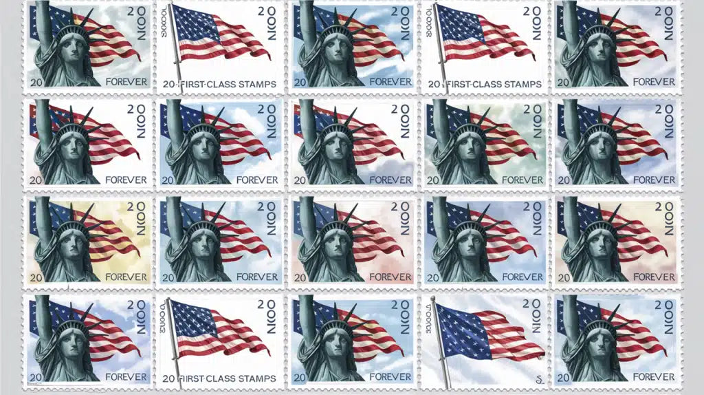 US flag forever stamps, postage stamps,USPS Stamps, at Timeless Shop