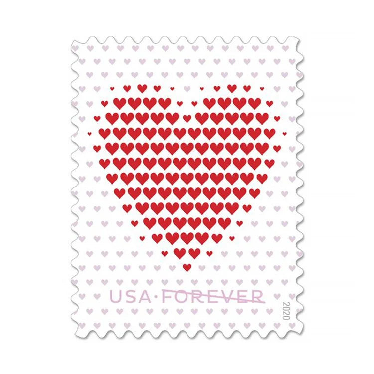 2020 Made of Hearts Forever Postage Stamps 100 pcs