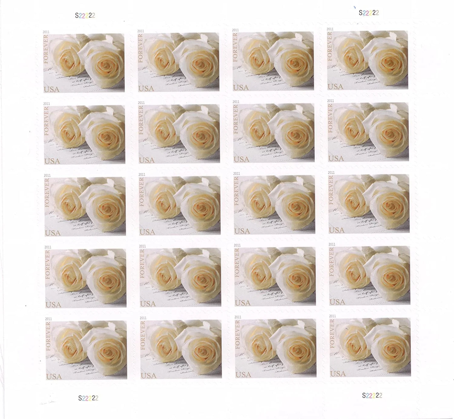 2011 Wedding Roses Forever Postage Stamps 100 pcs