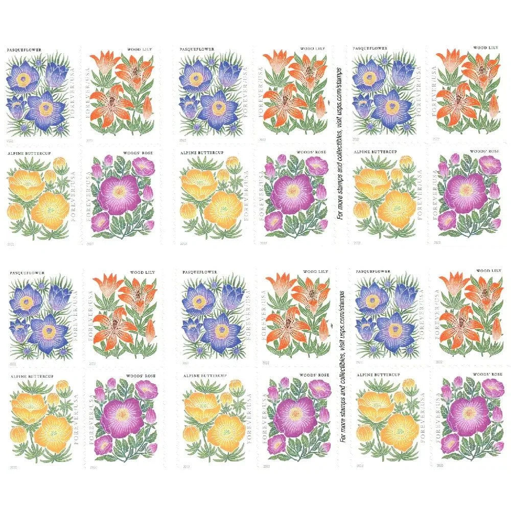 2022 Mountain Flora (booklet) Forever Postage Stamp 100 pcs