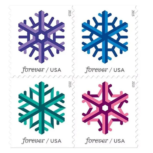 2015 Geometric Snowflakes Forever Postage Stamps 100 pcs