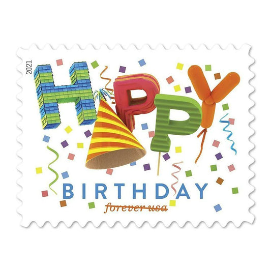 2021 Happy Birthday Forever Postage Stamp 100 pcs